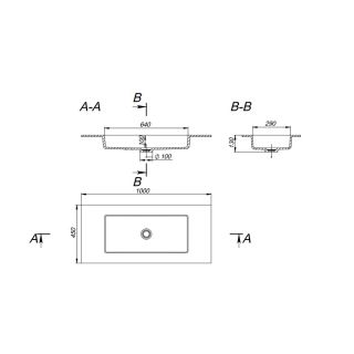 Столешница с раковиной Holbi Neptune 100см белый матовый 1.05.008.11.1